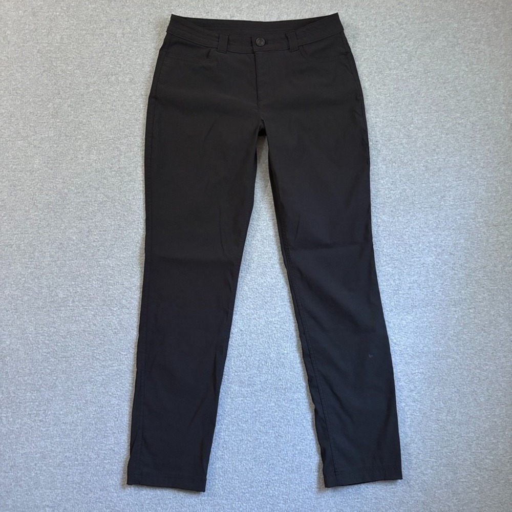 Eddie Bauer Pants Womens 8 Black Slim Straight Nylon Mid Rise Flat Front Outdoor